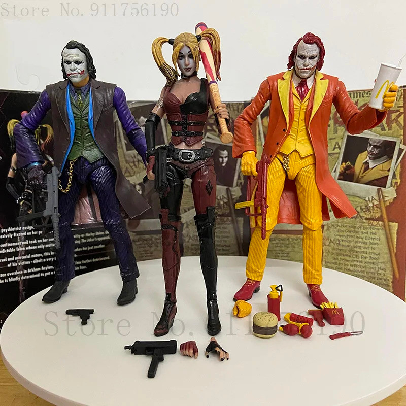 Neca Joker รูป Harley Quinn Superman Batman Action Figure ของเล่นการ์ตูน Alliance of injustice สะสมต