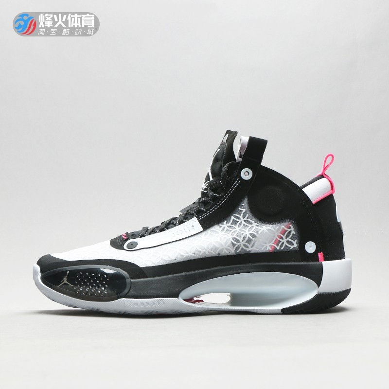 ขนาดหัก Clearance Air Jordan 34 PF สีดําสีขาวผู้ชายผู้หญิงสไตล์เดียวกันรองเท้าบาสเก็ตบอล BQ3381-016