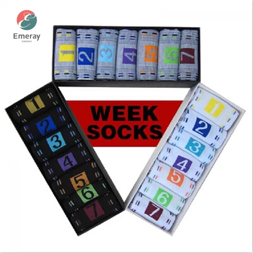 EMERAY 7 คู่ Week Socks Lot Sports Crew