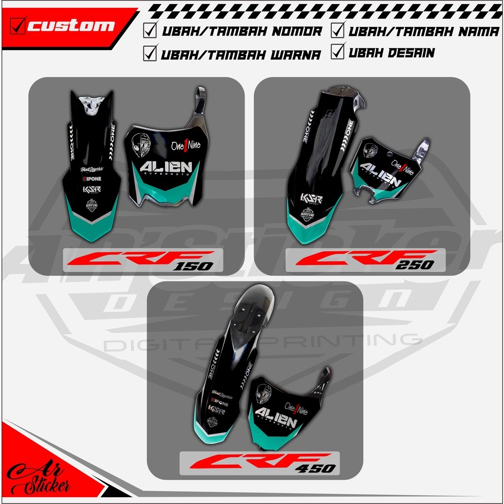 สติ๊กเกอร์ Decal Board & บังโคลนหน้า CRF 150L, CRF 250, CRF 450 - สติ๊กเกอร์รูปลอก START BOARD