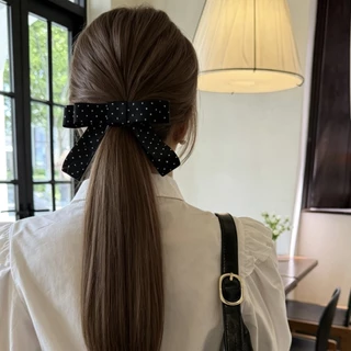 Influencer ins สไตล์ High-End กิ๊บติดผม Headdress Hairpin อุปกรณ์เสริมผม Bow Polka Dot กิ๊บติดผม Bangs คลิปฤดูใบไม้ผลิด้านข้างคลิป