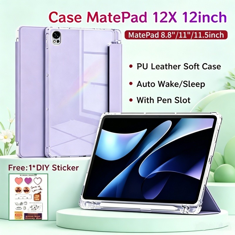 เคส Huawei MatePad 12X 12 นิ้วพร้อมช่องเสียบปากกาเคสแม่เหล็ก MatePad 11.5 PaperMatte Cover ด้านหลังโ