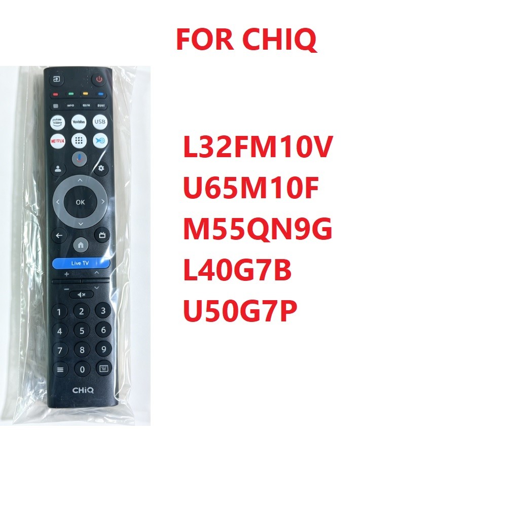 Original Voice รีโมทคอนโทรลสําหรับ CHiQ Google TV พร้อม Netflix YouTube Prime วิดีโอ Live TV USB ปุ่