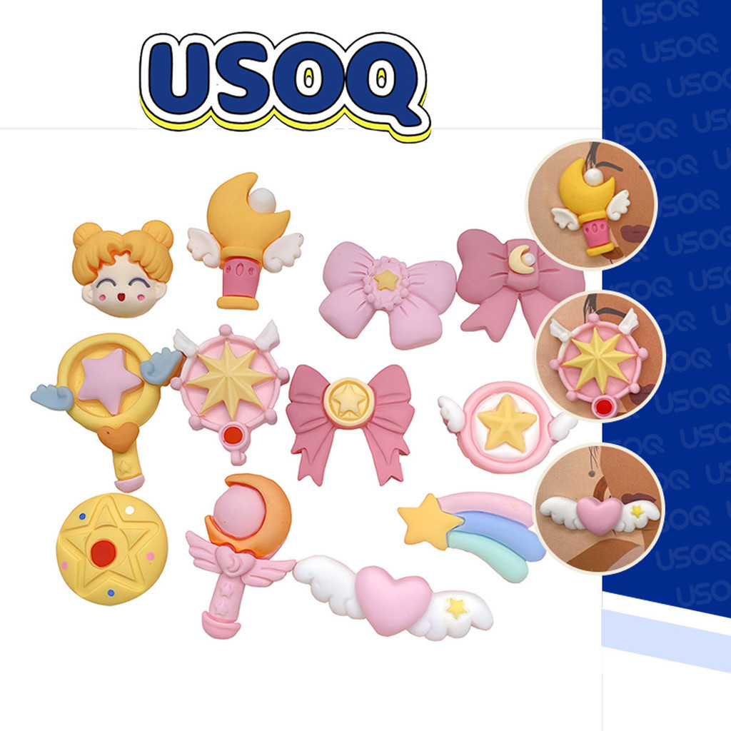 USOQ การ์ตูน Enchanted สาว Cave รองเท้าหัวเข็มขัด DIY อุปกรณ์เสริมปุ่ม Charm