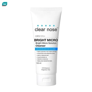 [สต๊อกพร้อมจัดส่งทันที] Clear Nose Bright Micro Solution Cleanser 150ml-ช่วยให้ปรับสีผิวให้กระจ่างใส ลดเลือนจุดด่างดําและพิมพ์แดงที่เกิดจากสิว