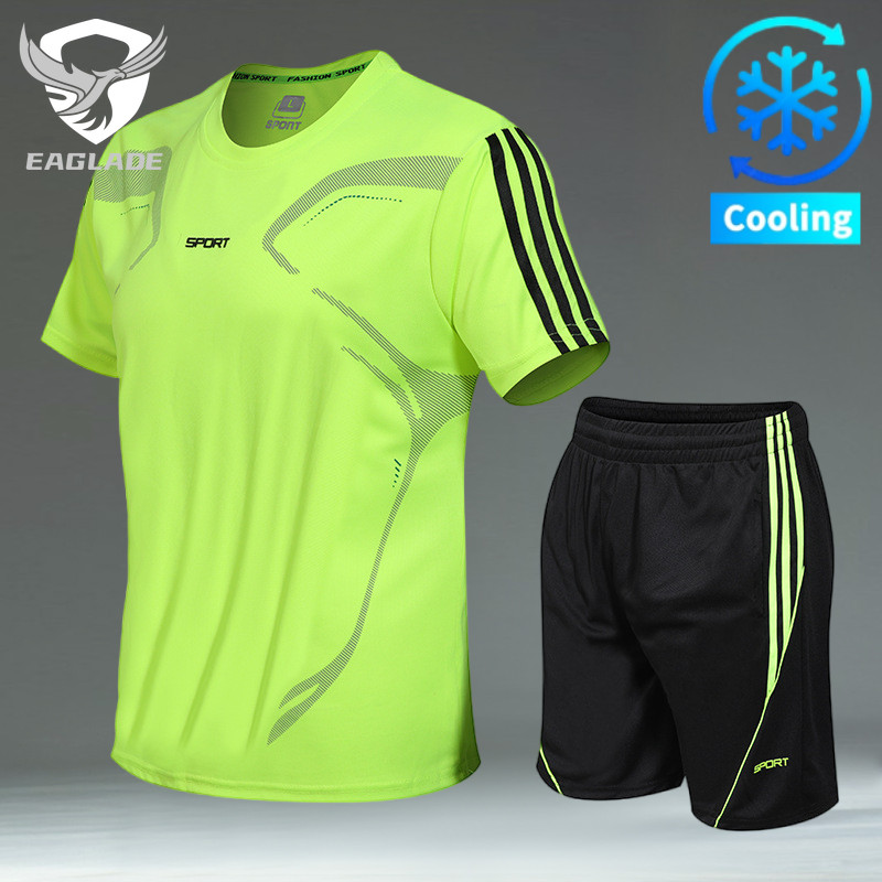EAGLADE ชุดกีฬาวิ่งสําหรับผู้ชาย Man Quick Drying Breathable Stretching 1902 สีเขียว K11