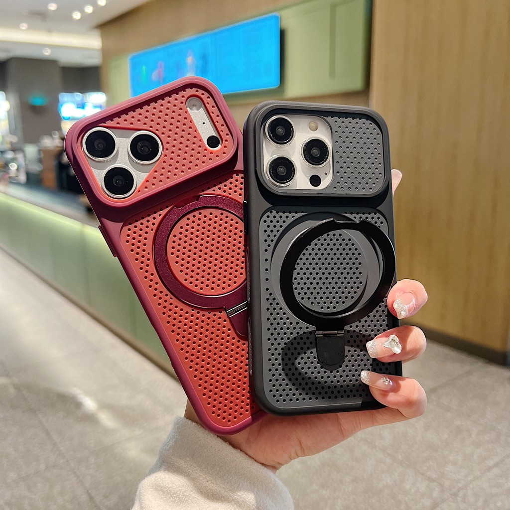 Simple การกระจายความร้อนวงเล็บเคสโทรศัพท์สําหรับiPhone 17 Pro Max 16 15 14 13 12 ป้องกันกล้องกันกระแทกสําหรับMagsha Cover