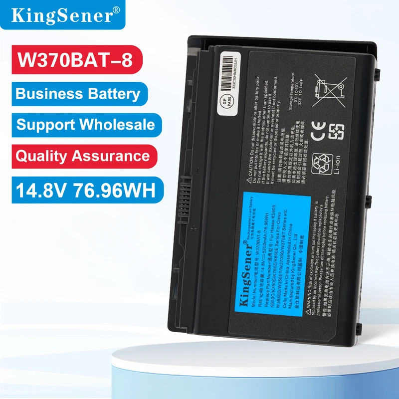 KingSener W370BAT-8 แบตเตอรี่แล็ปท็อปสําหรับ Clevo W350ET W350ETQ W370ET Sager NP6350 NP6370 Schenke