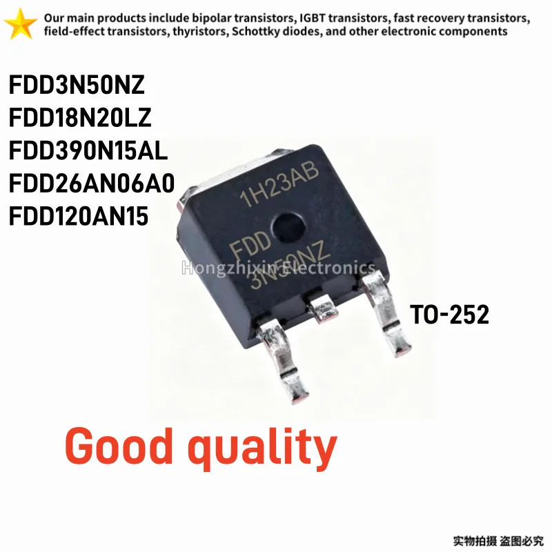 5PCS FDD3N50NZ FDD18N20LZ FDD390N15AL FDD26AN06A0 FDD120AN15 3N50NZ 18N20LZ 390N15AL 26AN06A0 120AN06A0 120AN15 TO-252 Field Effect ทรานซิสเตอร์