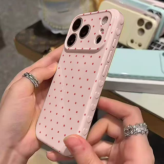 เคสไอโฟน17 11สำหรับ IPhone 16 7 8 15 Plus XR X XS Air 17 12 15 13 16 14 Pro Max เคสหัวใจฟอง จุดสี กันกระแทก สไตล์ฮิต
