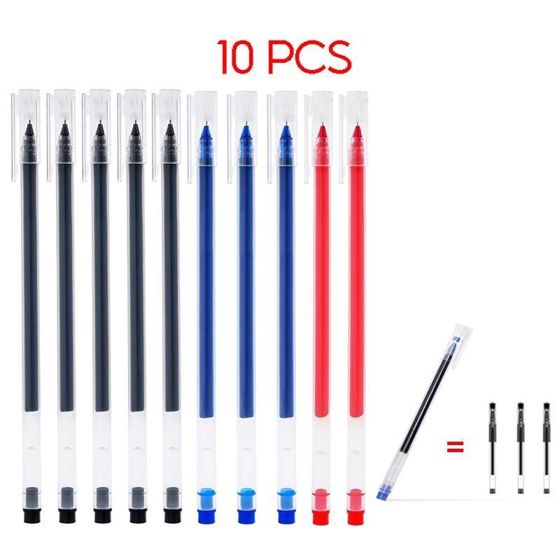 10 ชิ้น/ล็อต 0.5 มม.การเงินปากกาเจลความจุสูงสีดํา/สีฟ้า/สีแดงหมึกเติม Rods Gelpen สําหรับ S