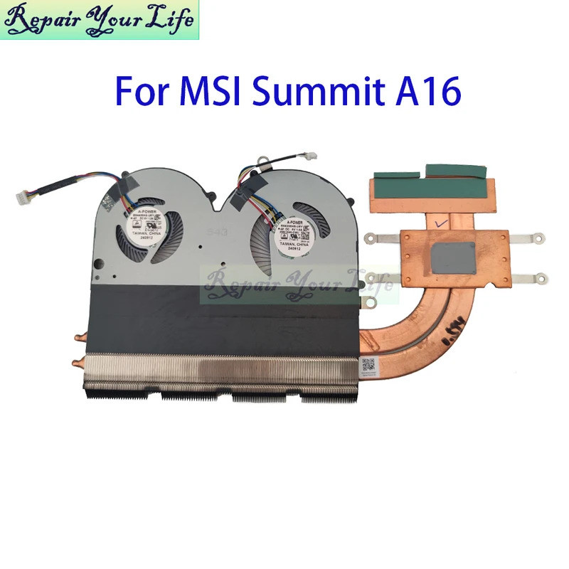 * CPU GPU ฮีทซิงค์พัดลม Cooler สําหรับ MSI Summit A16 AI Plus A3HTG AI + A3HMx MS-1595 BS4405HS-U6Y 