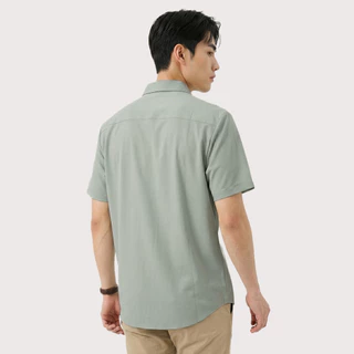LTD เสื้อเชิ้ตแขนสั้น ผู้ชาย สีเขียวเข้ม | Short Sleeved Shirt | 03625
