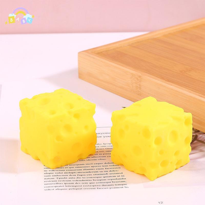 [BB-t] 5 ซม.ชีสบีบ Fidget ของเล่นช้า Rebound นุ่มความเครียดบรรเทา Vent Ball สําหรับผู้ใหญ่สํานักงานผ่อนคลายของขวัญวันเกิดใหม่