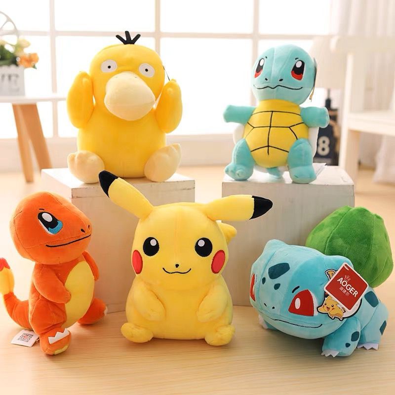 AA Pokemon Plush Soft Toys Dolls Pikachu Charmander Bulbasaur Squirtle Keychain