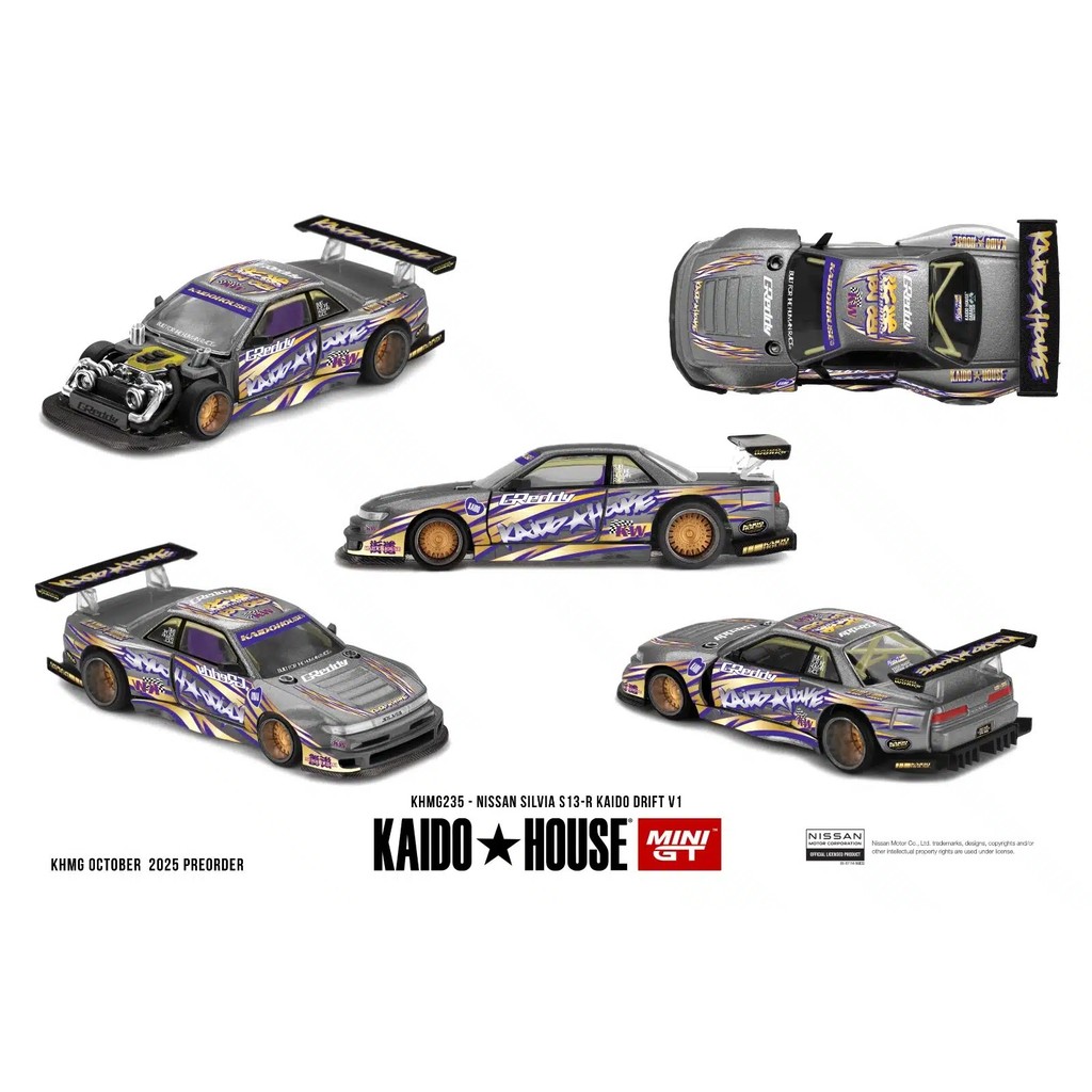 MINI GT No.235 Kaido House Nissan Silvia S13-R KAIDO DRIFT V1 KHMG235