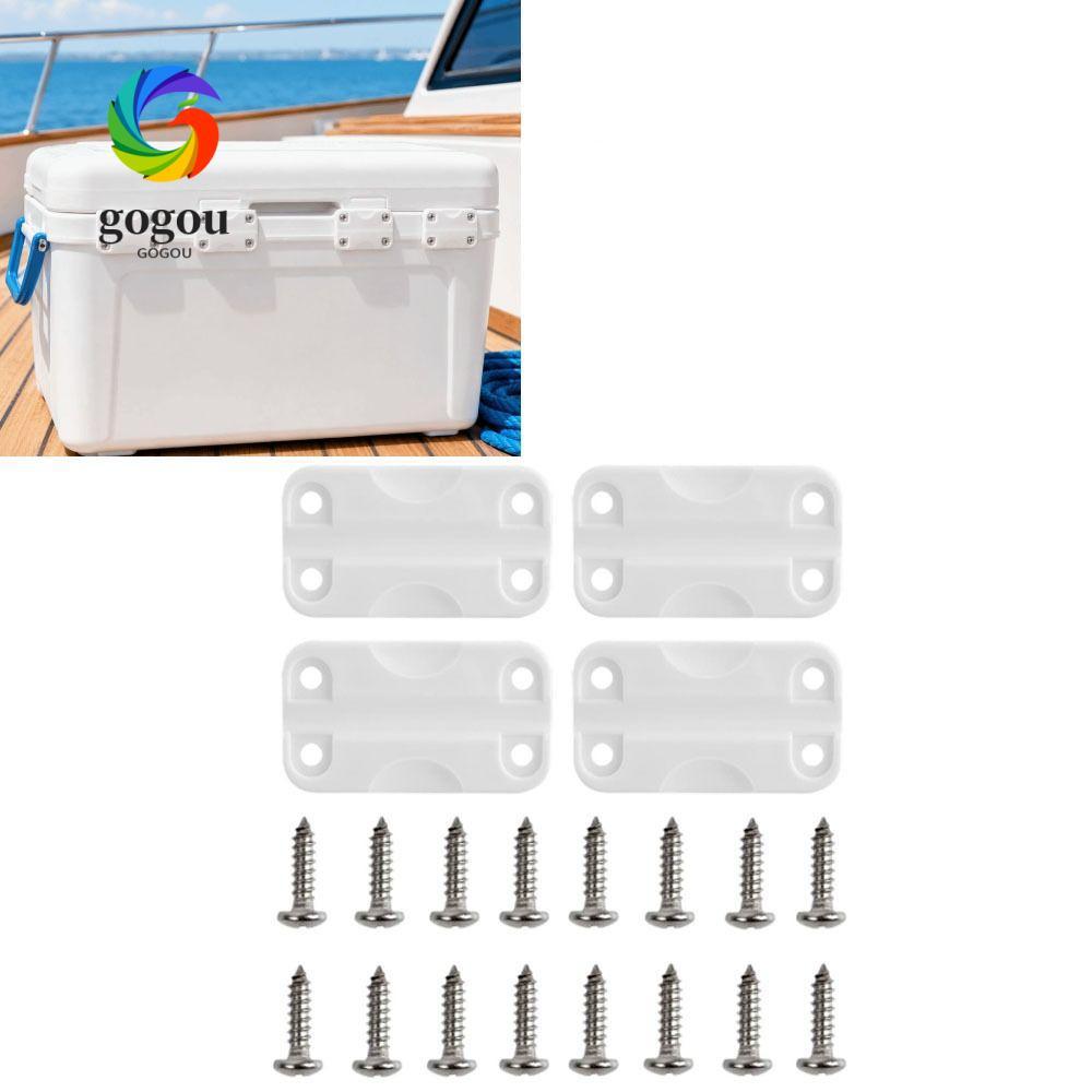 GOGOU 4 ชิ้น/เซ็ต Cooler บานพับเปลี่ยน, PP พร้อมสกรู บานพับ,ความเข้มสูงสี่เหลี่ยมผืนผ้า บานพับชุดสํา