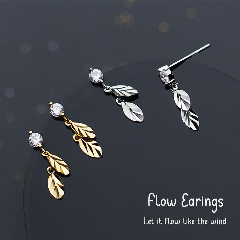 Flow Earrings ต่างหูเงินแท้ S925 [MERCELO]