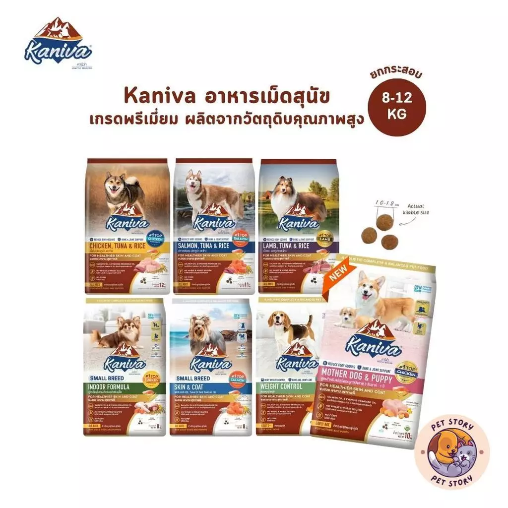 Kaniva อาหารเม็ดสุนัข คานิว่า เกรดพรีเมี่ยม สำหรับสุนัขทุกช่วงวัย ยกกระกระสอบ ขนาด 11-12 kg