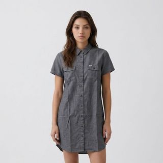Lee Button Down Dress for Women in Gray