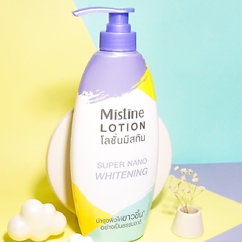 แท้‼️ขาวจริงโลชั่น Mistine Super Nano Whitening Lotion มิสทีน ซุปเปอร์ นาโน ไวท์เทนนิ่ง โลชั่น400ml.หมดอายุปี2027 ค่ะ