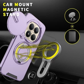 สําหรับ Xiaomi Redmi Note 15 14 Pro Plus 15 Pro+ 14S สไลด์กล้องเลนส์ป้องกันแหวนแม่เหล็กขาตั้งเคสโทรศัพท์เกราะกันกระแทกซิลิโคนแข็ง