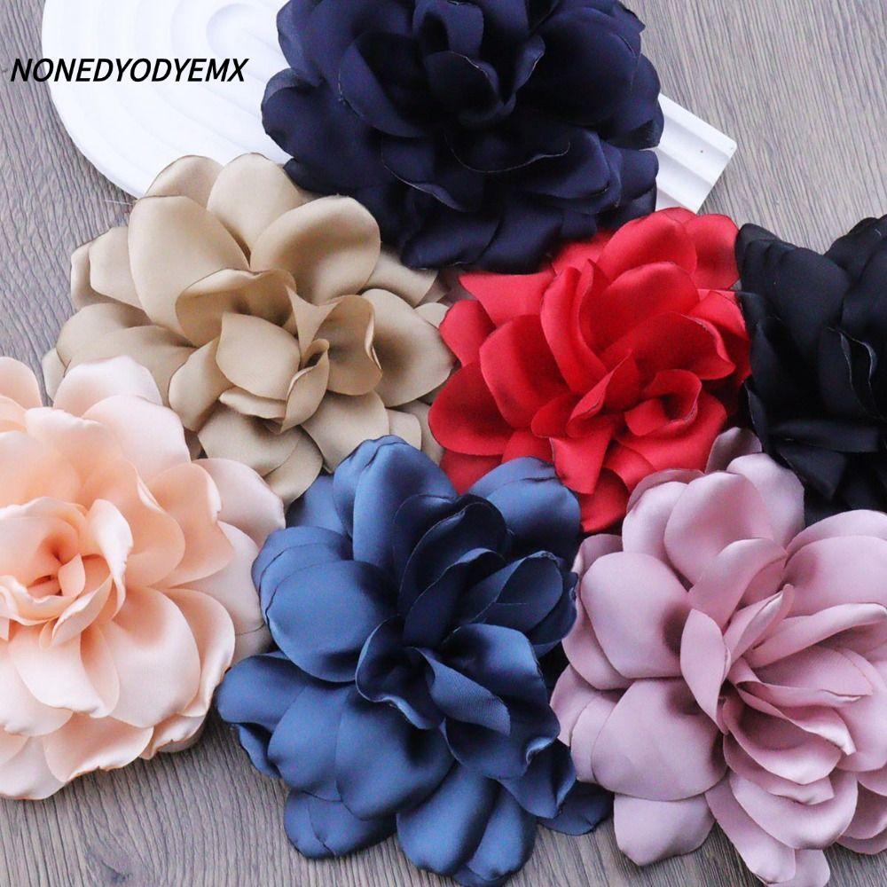 NONDYOMX ดอกไม้ Corsage, แฟชั่นฝรั่งเศสซาติน Camellia ดอกไม้เข็มกลัด, Multi-layered ผู้หญิงคลิปผม 12 ซม. All-match ชุดอุปกรณ์เสริม