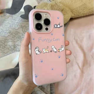 GOOD🔥เคสไอโฟน 13 11 สำหรับ iPhone 17 16 15 13 11 14 12 Pro Max 15 14 13 16 Plus XR X การ์ตูนหวานใหม่ 2 in 1 ปก