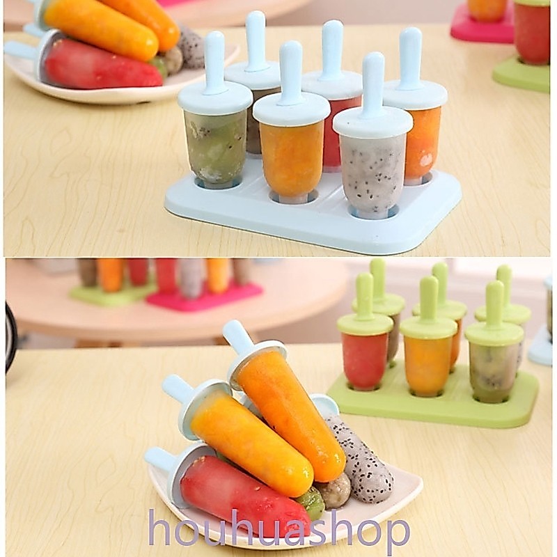 แม่พิมพ์ทําไอศกรีม ไอศกรีม ไอติม เยลลี่ ของหวาน โฮมเมด 6 ช่อง ใช้ซ้ําได้ DIY