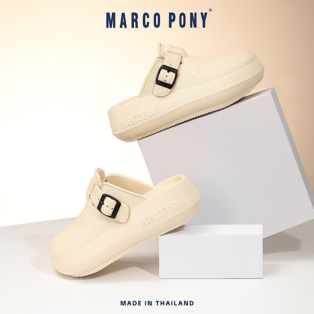 Marco Pony รองเท้าเปิดส้น รองเท้าแตะแบบสวม แฟชั่นผู้ชาย ผู้หญิง พื้นหนานุ่ม EVA กันน้ำ กันลื่น Size 36-41 รุ่น MH9029