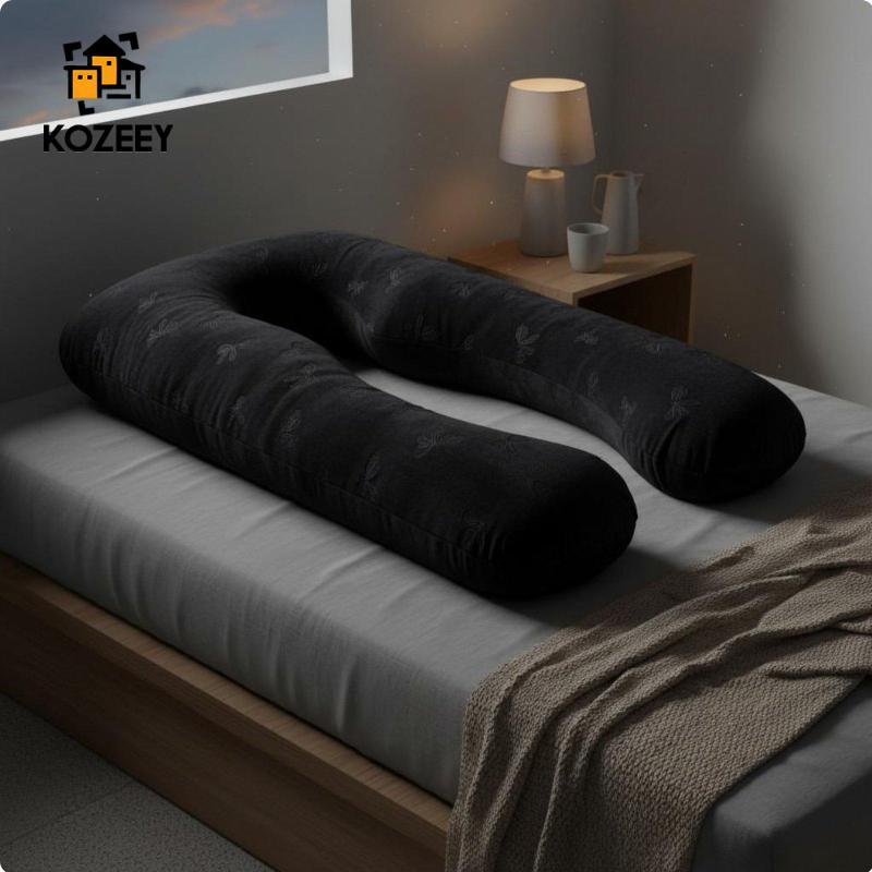KOZEEY นุ่มกํามะหยี่ U-รูปการตั้งครรภ์หมอนล้างทําความสะอาดได้ด้านข้าง Sleeper Body Cushion สําหรับคล