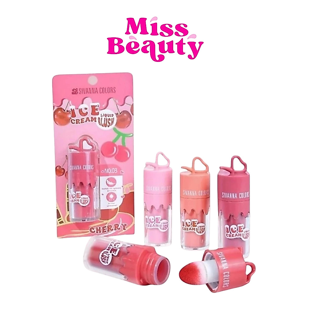 HF756 Sivanna Colors Ice Cream Liquid ซีเวนน่า คัลเลอร์ส ไอซ์ ครีม ลิควิด บลัช ปัดแก้ม บลัชออน