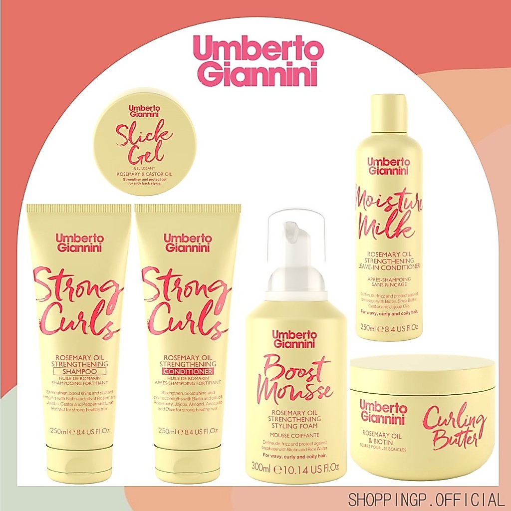 ✳️[แท้ 100%/พร้อมส่ง]✳️ Umberto Giannini Strong Curls Rosemary Oil Conditioner/ Shampoo/ Styling Foam / Curl Cream