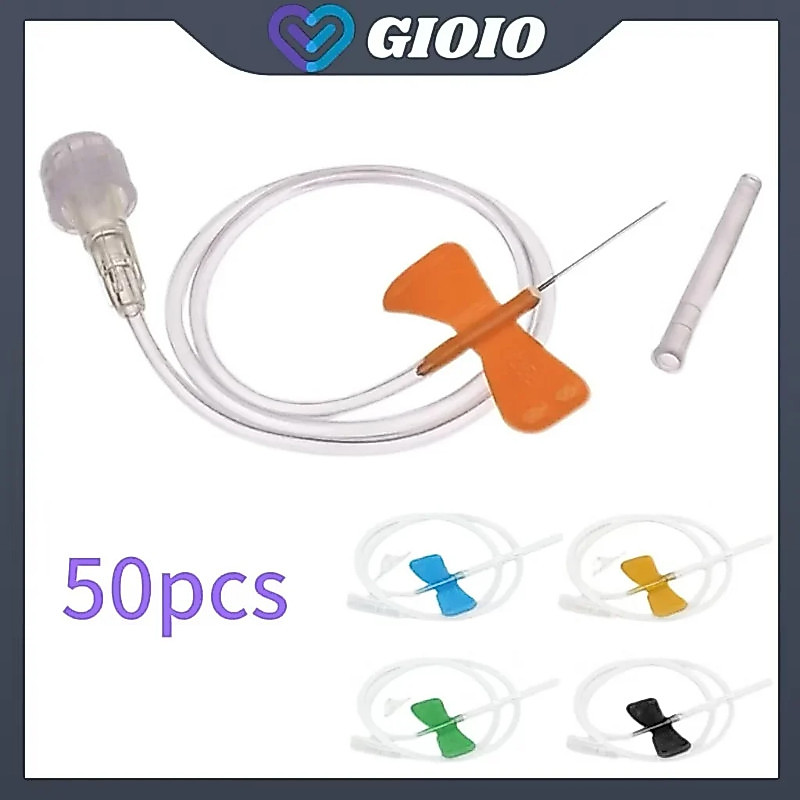 50pcs/lot Disposable Medical Scalp Venous Safety Needle Blood Collection needle pet medical