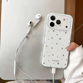 เคสไอโฟน 17 ใช้ได้กับ iPhone 13 15 11 17 12 16 14 Pro Max 14 15 16 plus 12 17 16 pro Air ดีไซน์ลายดาวสีน้ำตาลอ่อนละมุน