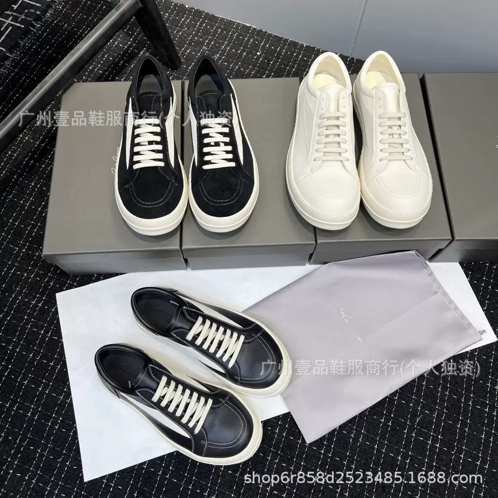DQ0S Ricens Inverted Triangle Canvas รองเท้าผ้าใบผู้ชายผู้หญิงไขมันดีบุกรองเท้าหนังขนมปัง