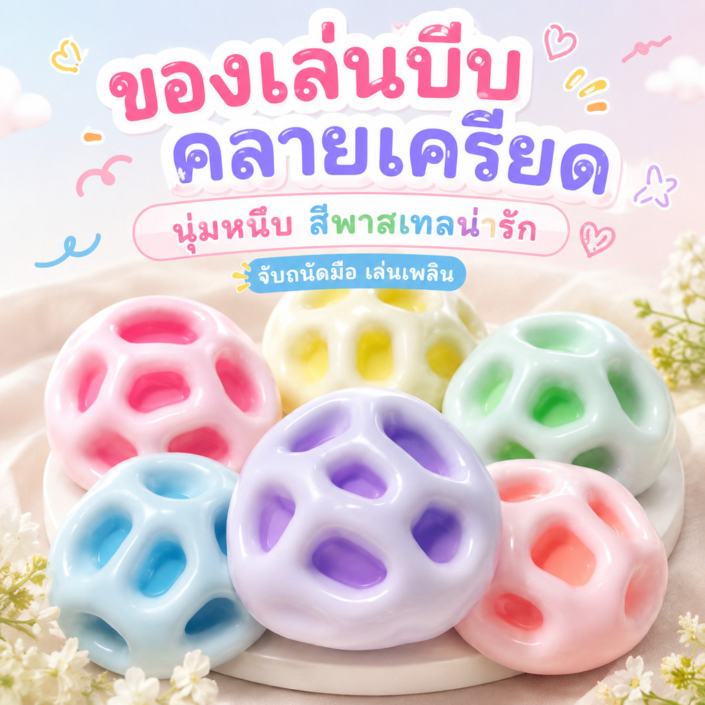 ของเล่นบีบคลายเครียด รูปมือจำลองสมจริง ของเล่นฟิจเจ็ต Fidget Toy ฝึกประสาทสัมผัส ของขวัญวันเกิดเด็ก ไม่มีเข็ม ขนาด 6x6ซม