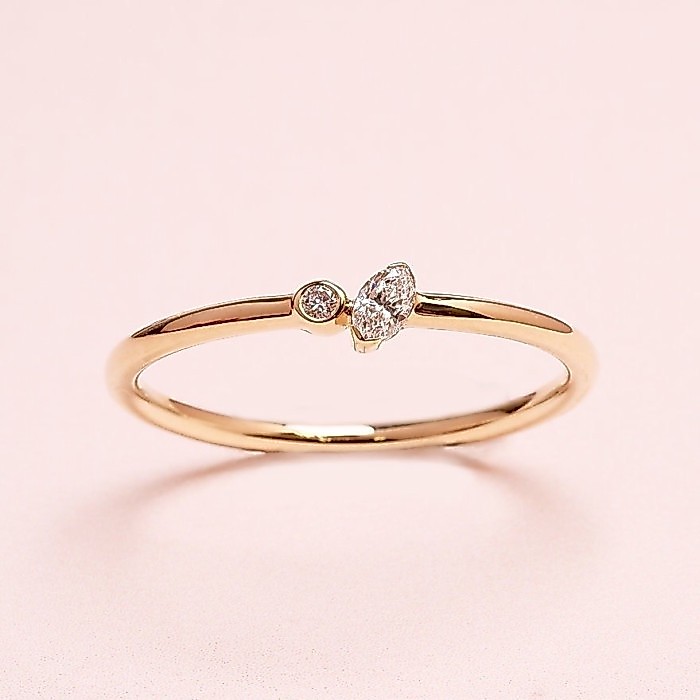 Grace Fine Jewelry แหวนทองแท้ 9K เพชรแท้มาคี