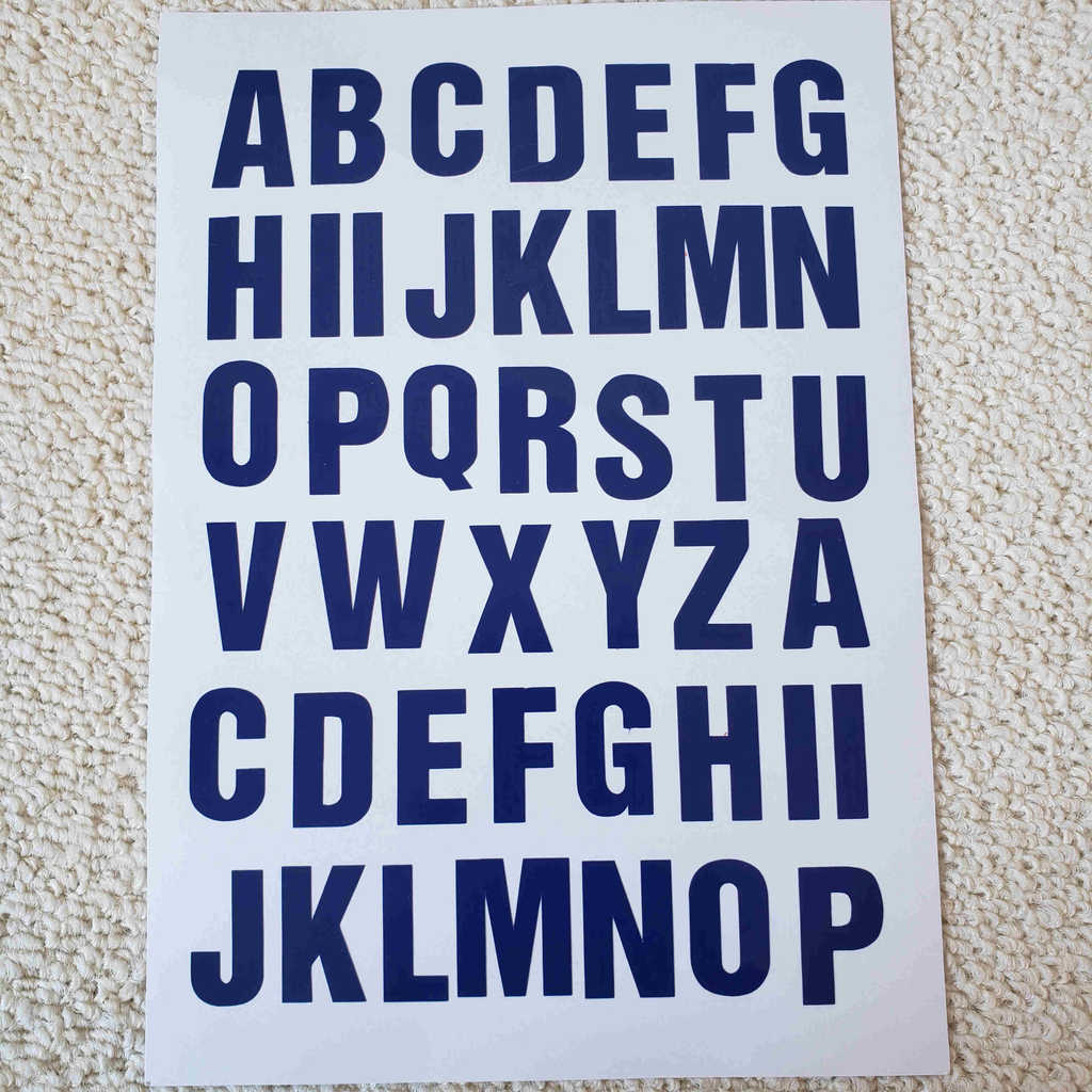 Letter 25mm Sticker Golden Letter Black Letter Capital Lowercase Flat Sticker