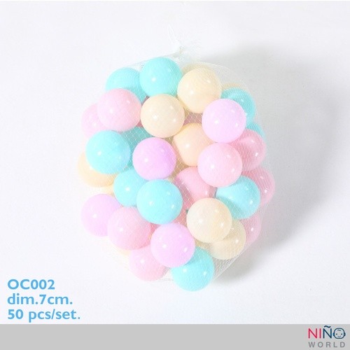 GlobalHouse NINO World ลูกบอล PE รุ่น OC002 ขนาด 7ซม. สีพาสเทล 50 pcs/ชุด