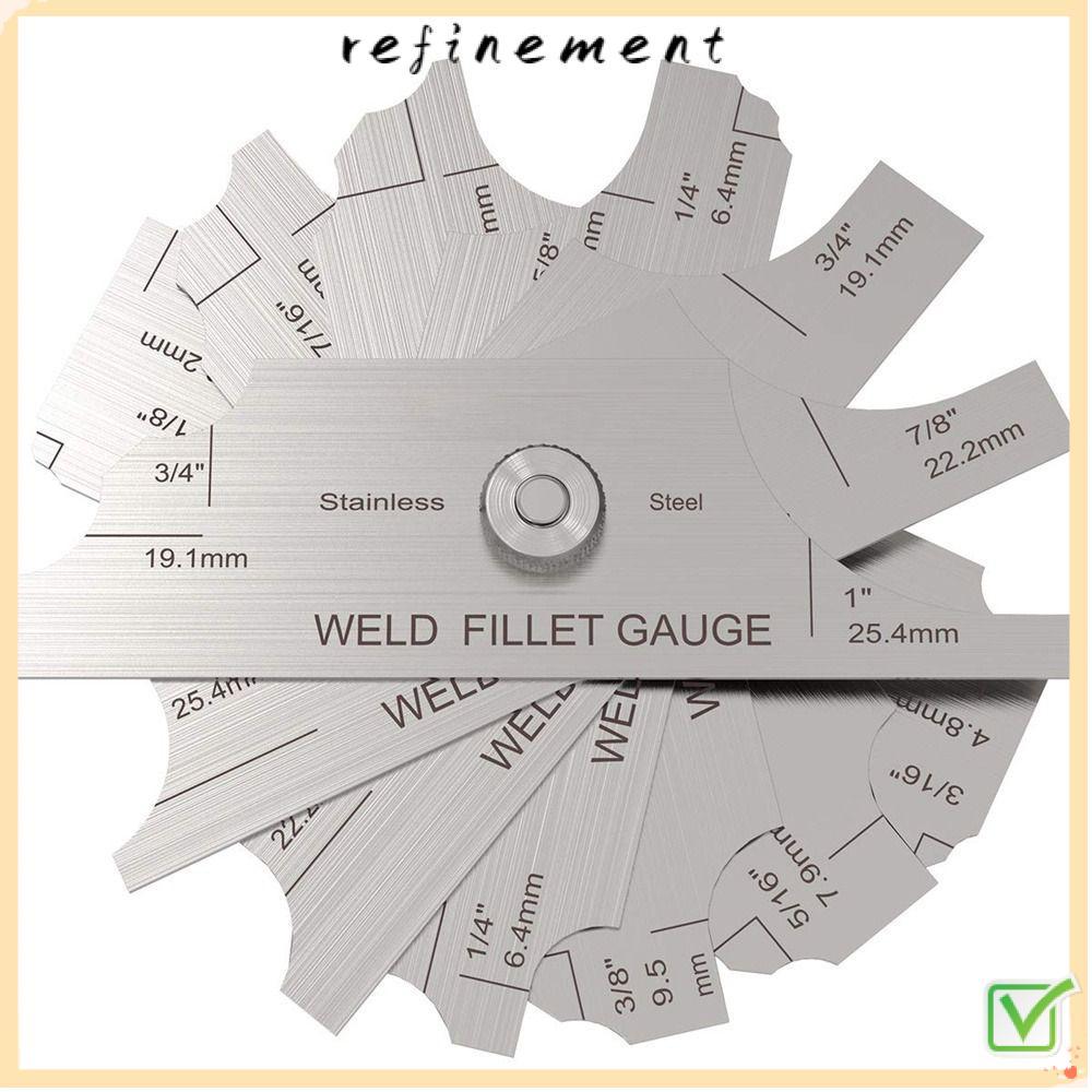 REFINEMENT 7PCS เครื่องเชื่อม, 1/8-1 MG-11 Fillet Weld Gages ชุด, Ulnar เครื่องเชื่อมโลหะ MM & นิ้วเ
