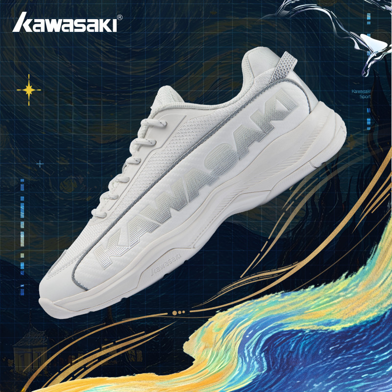 Kawasaki C32017 ใหม่รองเท้าแบดมินตันแบบมืออาชีพ รองเท้ากีฬาแบบยูนิเซ็กซ์ ดูดซับแรงกระแทก ทนทาน