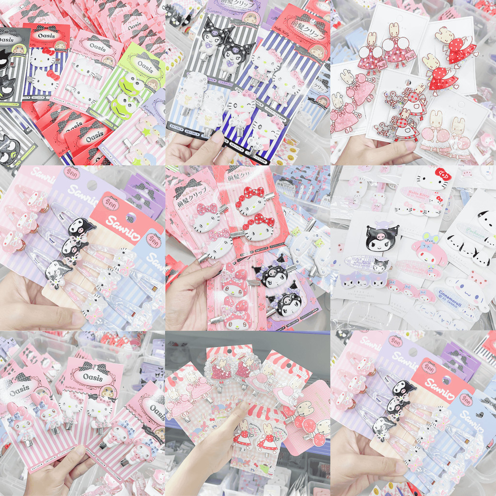 กิ๊บติดผม ซาริโอ้ 500 แบบ ถุงสุ่มกิ๊บ คิตตี้ มายเม ชินนาม่อน คุโรมิ มารอน เครื่องประดับ