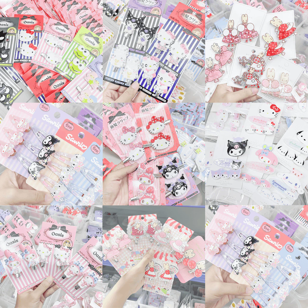 กิ๊บติดผม ซาริโอ้ 500 แบบ ถุงสุ่มกิ๊บ คิตตี้ มายเม ชินนาม่อน คุโรมิ มารอน เครื่องประดับ