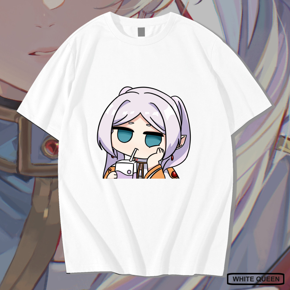 เสื้อยืด FRIEREN สำหรับชายและหญิง ออกแบบจากอนิเมะและเกม Sousou no Frieren