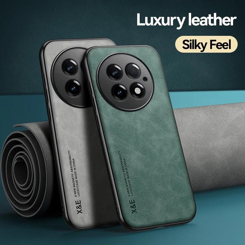 Retro Magnetic Suede หนังสําหรับ OnePlus 13 13R OnePlus13 OnePlus13R 5G กรณีกันกระแทก Matte ซิลิโคนน