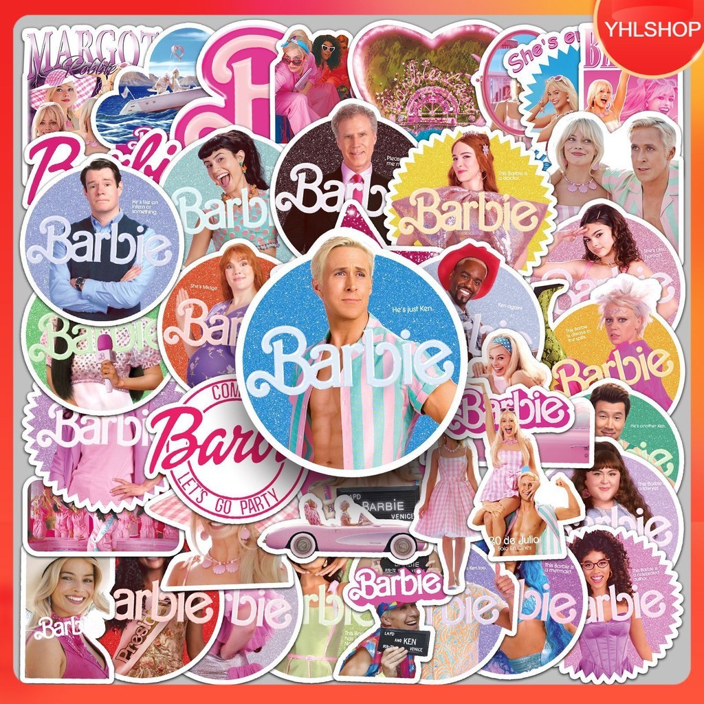 🍁🍁พร้อมส่ง 50ชิ้น หนังเรื่อง บาร์บี้ Classic Barbie Movie stickers