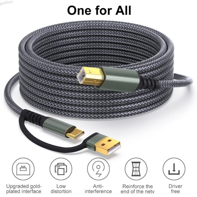 GB 1m 2m 3 0m 5m สายเครื่องพิมพ์ USB Type C ถึง USB B สายข้อมูลสําหรับเชื่อมต่อเครื่องพิมพ์สแกนเนอร์