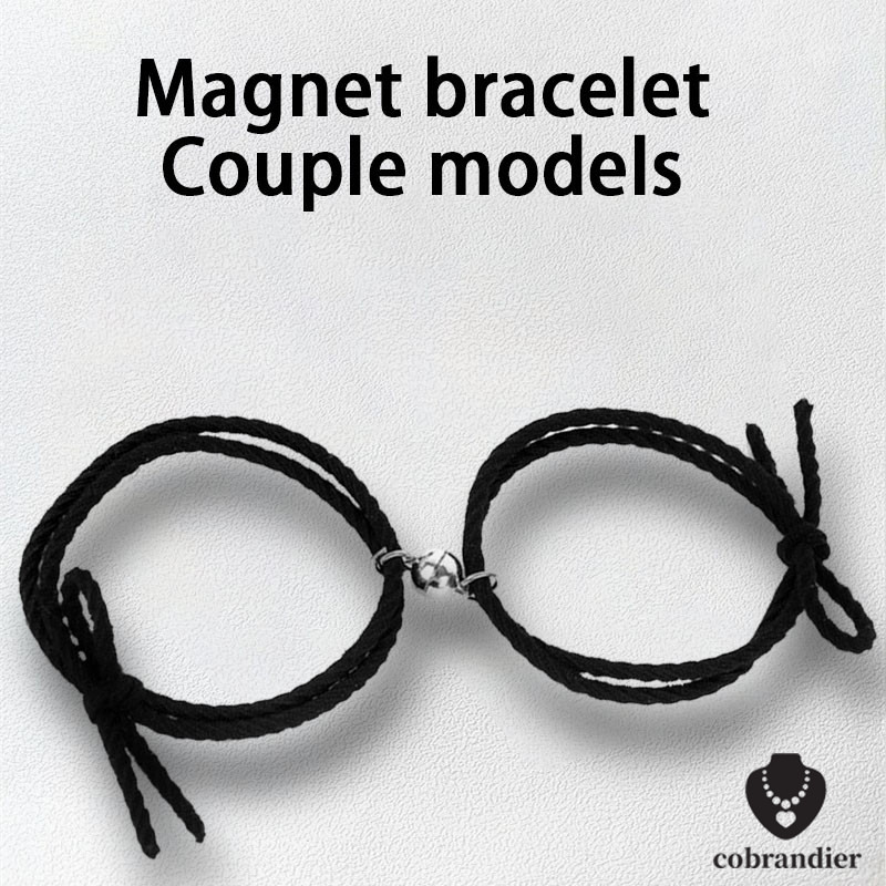 CODส่งเร็ว⚡สร้อยข้อมือยางแม่เหล็กสำหรับนักเรียน กำไลข้อมือคู่รักแบบเชือกแม่เหล็ก - รูปที่ 4