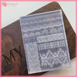 RENBG 3D ซิลิโคนเล็บแม่พิมพ์ DIY บรรเทาลูกไม้ริบบิ้นแม่แบบสําหรับเล็บเครื่องประดับหัตถกรรมโปร่งใสแม่พิมพ์ตกแต่งเล็บ TH